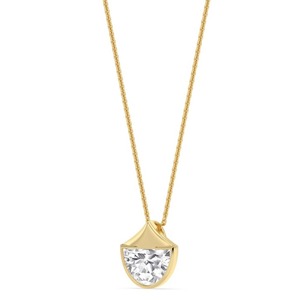 Colgante Minimalista con Diamante Cultivado en Laboratorio de Corte Media Luna de 2.00 ct, Biselado, en Oro Rosa de 9K - Product Image 2