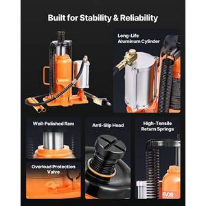 Cric hydraulique à air de 20 tonnes (44092 lb) pour voiture, plage de levage de 10,2 à 19,5 pouces, pompe à bouteille soudée pneumatique/manuelle, robuste, pour SUV, VR - Product Image 5