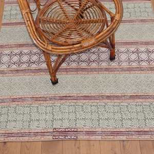 Alfombra de Algodón Floral Hecha a Mano, Estilo Bohemio, Antideslizante, Ecológica, Apta para Mascotas, para Dormitorio, Sala de Estar, Comedor, Suave - Product Image 6
