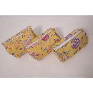 Bolsa de maquillaje con estampado floral de algodón, bolsa de cosméticos para mujer, bolsa de almacenamiento con cremallera, organizador de artículos de tocador de viaje - Product Image 6