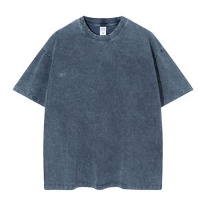 OEM 100% Cotton Heavyweight Men's Oversized Short Sleeve T-shirt Custom Dtg Print Logo T-shirt Stone Acid Washed Vintage T-Shirt - Product Image 4