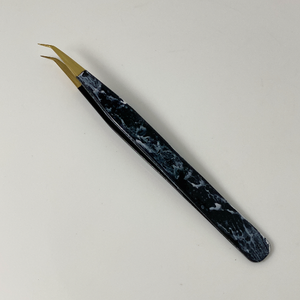 Ensemble de pincettes en acier inoxydable de couleur marbre, applicateur d'extension incliné, applicateur de cils, vente complète personnalisée e - Product Image 1