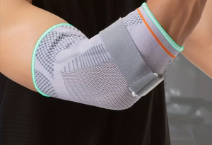 HAWK SPORTS INDUSTRIES Adjustable Breathable Elbow Support Sleeve for Football Basic Protection Unisex Hook Loop Closure Gray - Product Image 4