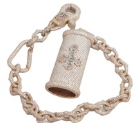 Pendentif en argent sterling avec moissanite blanche de forme ronde, style HIP HOP, personnalisé, étui à briquet, magnifique pendentif en moissanite