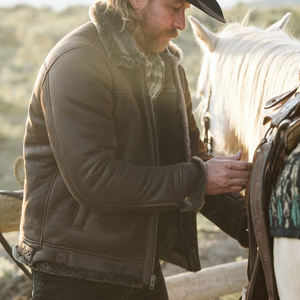 แจ็คเก็ตหนังแท้บุขนแกะสำหรับผู้ชายขายดี - กันน้ำ ระบายอากาศได้ดี บุขนเทียม ดีไซน์แฟชั่นใหม่ - Product Image 6