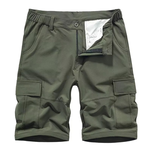 Shorts Cargo Homme Personnalisés 100% Coton Été Taille Élastique Logo Avant Poches Décontractées Streetwear Grande Taille Longueur Genou Séchage Rapide - Product Image 2