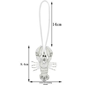 Porte-clés Scorpion Rouge Fait Main Vintage avec Strass, Breloques Bling Multicolores Lettres Alphabet Initiales pour Poignet - Product Image 5