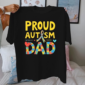 PROUD AUTISM DAD design pur coton Tshirt femme confort fit - Product Image 1