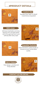 Broderie d'éléphant vibrante avec soleil rayonnant sur un set de table en lin, apportant chaleur, énergie et charme artistique à une table animée. - Product Image 2