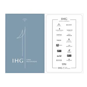 IHG酒店工厂定制磁性聚氯乙烯非接触式智能芯片125khz S50 MF 1k ev1可重写打印射频识别智能酒店卡