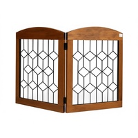 Clôture pour animaux de compagnie en bois et métal pliable et portable |   Barrière de sécurité écologique pour chien et chat, fabrication OEM disponible
