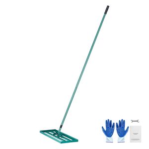 Rastrello Livellatore per Prato 30"x10" con Manico in Acciaio da 78", Attrezzo da Giardino Resistente con Testa in Plastica - Product Image 1