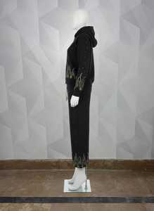 Conjunto de Chándal de Alta Calidad con Logotipo Estampado con Efecto Desgastado por el Sol y Pedrería para Hombre y Mujer, Conjunto de 2 Piezas - Product Image 6