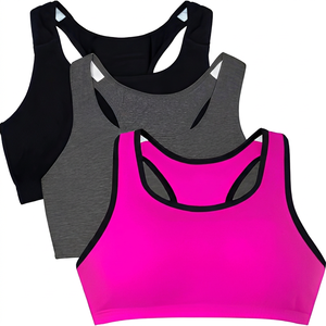 Women's Sports Bra Pack Black Gray <b>Red</b> <b>High</b> Support Quick Dry Workout Yoga <b>Top</b> - Product Image 6