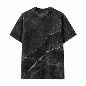 T-shirt Homme Oversize à Manches Courtes avec Imprimé Marbré Col Rond Sportif 100% Coton Jersey Lavé pour Séchage Rapide Imprimé Numérique - Product Image 4
