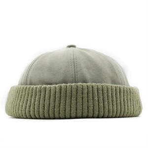 Customizable Short <b>Brimless</b> Plush Docker Beanie Breathable Waterproof Cotton Twill Crown Ribbed Knit Cuff Fisherman <b>Hat</b> Unisex - Product Image 1