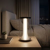 Lampe de table électrique moderne minimaliste en métal et verre, contrôle par interrupteur LED, CRI 90 élevé, alimentation USB, lumière protectrice pour les yeux, pour la décoration de la maison