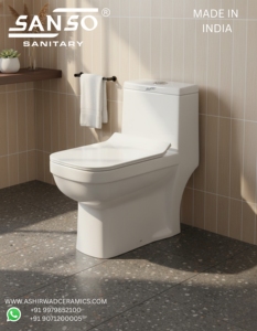 WC monobloc à chasse siphonique, cuvette allongée, à poser au sol, réservoir encastré en céramique, double chasse certifiée, design moderne, pour usage extérieur - Product Image 2