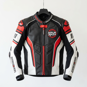 เสื้อแจ็คเก็ตหนังแท้สำหรับขี่มอเตอร์ไซค์แบบทัวร์ริ่ง – งานแฮนด์เมดออกแบบตามสั่ง - Product Image 1