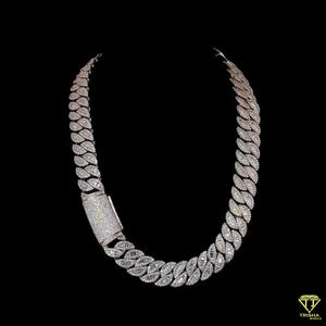 Chaîne cubaine Miami Baguette de luxe avec diamants Moissanite en argent sterling 925, passe le testeur de diamants, bijoux Hip Hop - Product Image 2