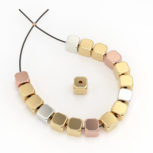 Cuentas de Oro Amarillo Sólido de 18k Hechas a Mano de 3.7mm, Pares (2 Piezas) - Cristal Natural Suelto - Product Image 1