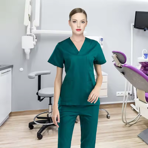 Unisex Surgical <b>Scrub</b> <b>Set</b> (Polyester/Cotton) for Hospital Use Breathable <b>Scrubs</b> Blouses/Shirts Needle Detection Seamless Fusing - Product Image 1