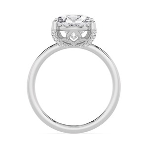 Bague solitaire éblouissante en or rose 10 carats avec diamant de laboratoire taille poire de 5,17 carats au total - Product Image 6