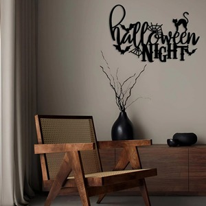 Letras decorativas de metal para pared con caligrafía temática de Halloween, ideales para decoración de fondo de fiestas y configuración de cabinas de fotos. - Product Image 2