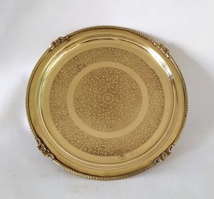 Premium Quality Brass Serving <b>Tray</b> For <b>Tea</b> Coffee Snacks Drinks Serving Decorative Vintage Brass <b>Tray</b> For Dining Table Party - Product Image 1