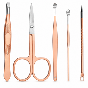 ชุดอุปกรณ์ทำเล็บเท้าสีโรสโกลด์ MANAN INSTRUMENTS ชุดเครื่องมือทำเล็บสแตนเลส 5 in 1 กรรไกรตัดเล็บมือขวา ทนทาน หรูหรา - Product Image 5