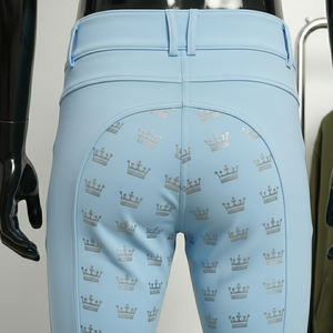 กางเกงขี่ม้าผู้หญิงแบบใหม่ ราคาโรงงาน พร้อมแผ่นรองเข่า กางเกงขี่ม้าแบบยั่งยืน มีซิปและกระเป๋า - Product Image 3