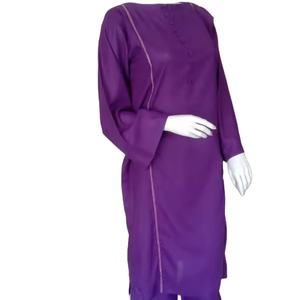 Salwar Kameez pour femmes personnalisable, style pakistanais et indien, design ethnique moderne, uni, violet, en viscose et soie, cousu, toutes saisons - Product Image 1