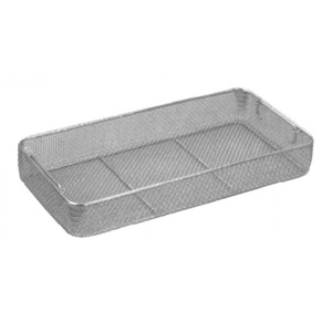 Panier à instruments médicaux en acier inoxydable, grand format, réutilisable, en treillis métallique - Product Image 1