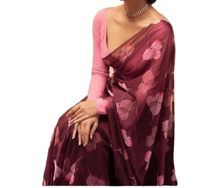 Sari Georgette moderno para bodas Diwali Graduaciones Playas-Producto de tendencia - Product Image 1