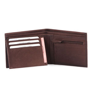 กระเป๋าสตางค์หนังแท้ทรงยาวแบบพับได้ รุ่น Royaa BS-401-029-brown ดีไซน์เนอร์ สำหรับทุกเพศ หนังเครซี่ฮอร์ส ลายเรขาคณิต เรียบหรู สำหรับนักธุรกิจ - Product Image 4