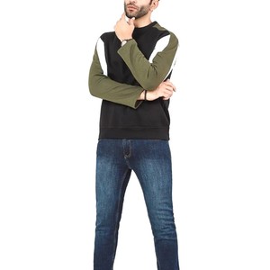 Men's Crew Neck Raglan Sleeve Pullover Sweatshirt Color Blocking Casual Knitted Regular Fit Autumn Style - Product Image 6