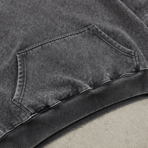 Sweat à capuche décontracté pour homme en coton lavé, coupe classique, couleur unie, avec poche avant, en tissu polaire anti-boulochage, idéal pour le printemps - Product Image 4