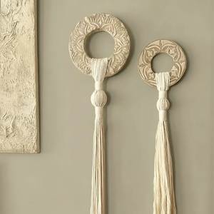Décoration murale moderne en perles de bois faites à la main avec pompon, amovible, écologique et légère, idéale pour Diwali, vente en gros - Product Image 4