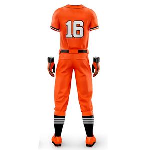 Nuevo precio al por mayor personalizado profesional personalizado Color béisbol Jersey uniforme conjunto transpirable ropa deportiva Color naranja - Product Image 4
