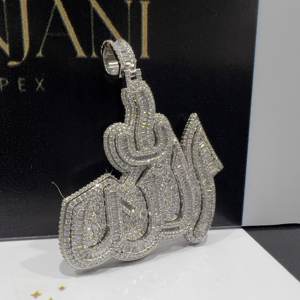 Custom Gold Plated Sterling Silver Hip Hop Style Iced Out Diamond Name Pass Tester Pendant Men - Product Image 4