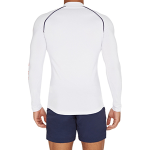 Haut de bain pour homme à manches longues, blanc, à séchage rapide, en polyester, protection UV - Product Image 2