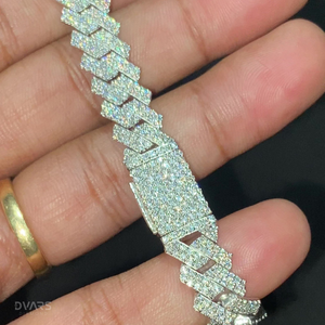 Bracelets Miami Cuban Link pour hommes, chaîne en argent 925, bijoux hip-hop glacés, Dvars Diamond DBM-19, luxe - Product Image 4