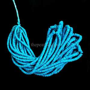 Perles Heishi facettées en turquoise d'Arizona, perles en turquoise naturelle en forme de pneu, 4-6 mm, perles de pierres précieuses en turquoise pour la fabrication de bijoux, 16 pouces - Product Image 1