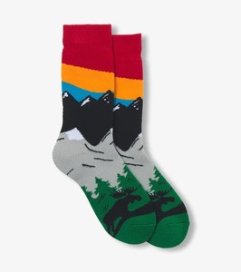 <b>Men's</b> Ankle <b>Socks</b> Mountain Print Red <b>Yellow</b> Blue Green Cotton Breathable Knitted Daily Wear Spring High Quality Sweat-Absorbent - Product Image 6