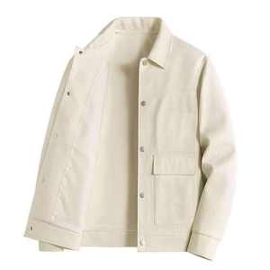 Chemises en velours côtelé pour hommes, surchemises blanches personnalisées, chemises en velours côtelé pour hommes pour le printemps et l'automne, chemise à manches longues décontractée en tissu velours côtelé - Product Image 1