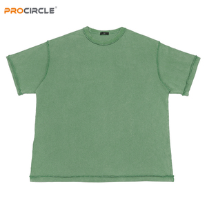 Camisetas de hombre de algodón 100% de alto gramaje, holgadas, casuales de verano, estilo vintage, de corte cuadrado, lisas, ecológicas, transpirables y anti-pilling. - Product Image 3