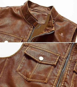 Men's Genuine <b>Leather</b> Vest Biker Motorcycle Adults Custom Wholesale ODM <b>Sleeveless</b> <b>Jacket</b> Vintage Premium Casual Outerwear 2026 - Product Image 5
