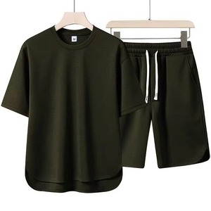 Conjunto Deportivo de Verano Unisex de Dos Piezas, Personalizable, de Alta Demanda, Camiseta de Manga Corta y Pantalones Cortos de Algodón - Product Image 1