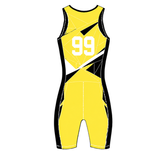 Yellow Black and White Rowing Champ Suit <b>Mens</b> Sleeveless Competition Uniform Performance Racing Singlet Custom Wholesale Team - Product Image 3