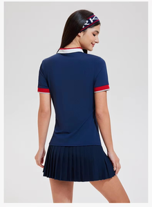 Conjunto Deportivo para Mujer, Transpirable, de Spandex/Nylon, con Falda Plisada, Pantalones Cortos con Bolsillos, Personalizable, para Tenis - Product Image 3